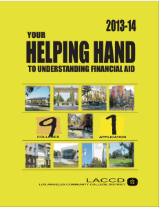 HELPING HAND 2013-14 YOUR TO UNDERSTANDING FINANCIAL AID