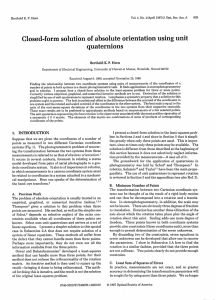 quaternions Closed-form solution  of absolute orientation using unit Department of