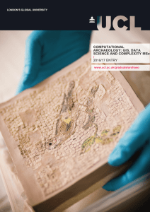 COMPUTATIONAL ARCHAEOLOGY: GIS, DATA SCIENCE AND COMPLEXITY MSc /
