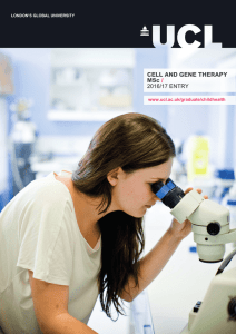 CELL AND GENE THERAPY MSc / 2016/17 ENTRY