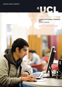 COMPUTATIONAL FINANCE MSc / 2016/17 ENTRY