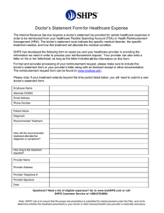 Doctor’s Statement Form for Healthcare Expense