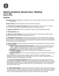 District Academic Senate Exec. Meeting June 9, 2008 District Office