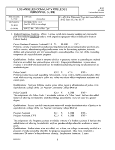 LOS ANGELES COMMUNITY COLLEGES PERSONNEL GUIDE CHANGES: Minimum Wage increased effective