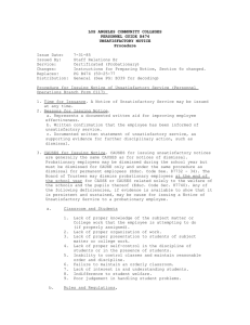 LOS ANGELES COMMUNITY COLLEGES PERSONNEL GUIDE B474 UNSATISFACTORY NOTICE Procedure