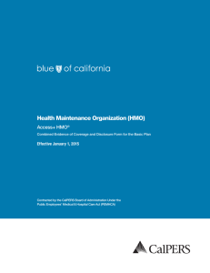 Health Maintenance Organization (HMO) Access+ HMO Effective January 1, 2015