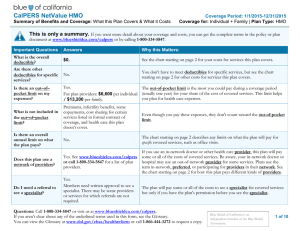 CalPERS NetValue HMO This is only a summary.