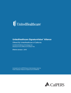 UnitedHealthcare SignatureValue Alliance  Offered By UnitedHealthcare of California