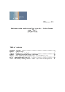 Guidelines on the Application of the Supervisory Review Process  under Pillar 2    Table of contents 