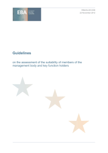 Guidelines on the assessment of the suitability of members of the