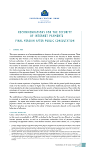 REcoMMENdATIoNS FoR THE SEcURITY oF INTERNET PAYMENTS FINAL vERSIoN AFTER PUbLIc coNSULTATIoN