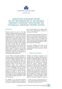 EUROSYSTEM ASSESSMENT REPORT