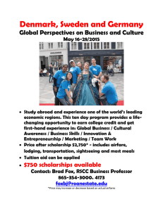 Denmark, Sweden and Germany  Global Perspectives on Business and Culture May 16-28/2015