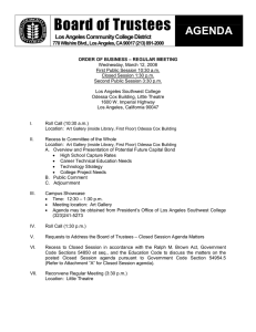 Board of Trustees AGENDA  Los Angeles Community College District  770 Wilshire Blvd., Los Angeles, CA 90017 (213) 891­2000 