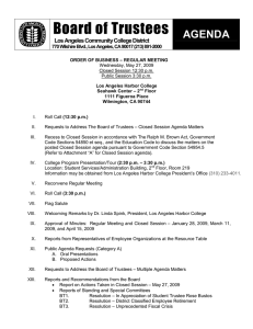 Board of Trustees AGENDA Los Angeles Community College District  770 Wilshire Blvd., Los Angeles, CA 90017 (213) 891­2000 