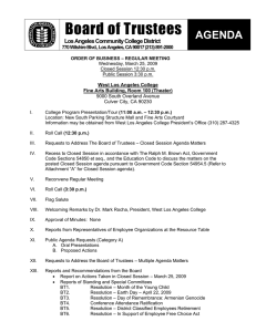 Board of Trustees AGENDA  Los Angeles Community College District