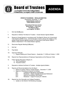 Board of Trustees AGENDA  Los Angeles Community College District