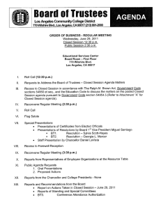 Trustees AGENDA Los Angeles Community College District