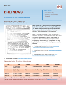 DHLI NEWS  March 31 is Cesar Chavez Day