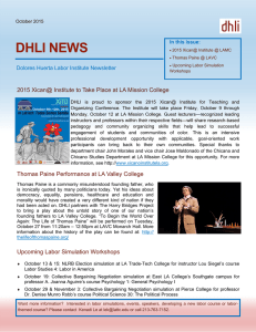 DHLI NEWS Dolores Huerta Labor Institute Newsletter In this issue: