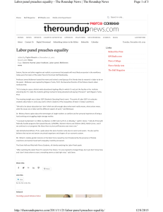 Labor panel preaches equality Page 1 of 3 Links