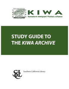 STUDY GUIDE TO KIWA ARCHIVE Southern California Library
