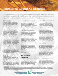 International Research Collaboration Introduction June 2009