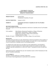 Ed Krol Chair, Nominations Committee of Council AGENDA ITEM NO: 10.1