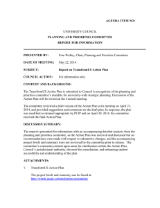 AGENDA ITEM NO: PLANNING AND PRIORITIES COMMITTEE REPORT FOR INFORMATION