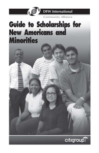 Guide to Scholarships for New Americans and Minorities 1