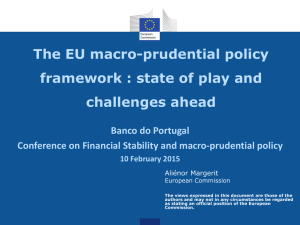 The EU macro-prudential policy framework : state of play and challenges ahead