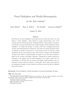 Fiscal Multipliers and Wealth Heterogeneity in the 21st century ∗ Pedro Brinca