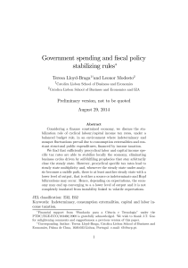 Government spending and ﬁscal policy stabilizing rules ∗ Teresa Lloyd-Braga