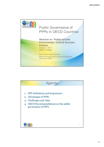 Public Governance of PPPs in OECD Countries Agenda