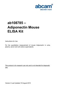 ab108785 – Adiponectin Mouse ELISA Kit