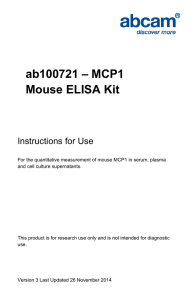 ab100721 – MCP1 Mouse ELISA Kit Instructions for Use