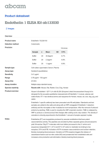 Endothelin 1 ELISA Kit ab133030 Product datasheet 2 Images Overview