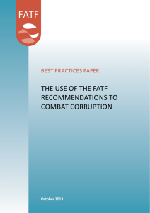 tHe Use OF tHe FatF recOMMeNDatiONs tO cOMBat cOrrUptiON Best practices paper
