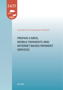 PREPAID CARDS, MOBILE PAYMENTS AND INTERNET-BASED PAYMENT SERVICES