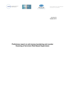 Preliminary report on anti-money laundering and counter  JC-2013-72