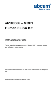 ab100586 – MCP1 Human ELISA Kit Instructions for Use