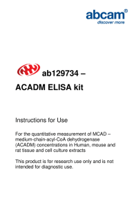 ab129734 – ACADM ELISA kit  Instructions for Use