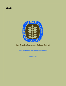 Los Angeles Community College District Report on Audited Basic Financial Statements