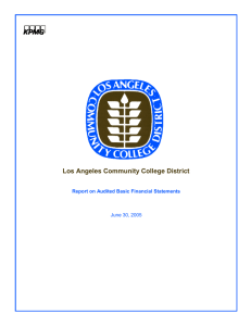 Los Angeles Community College District Report on Audited Basic Financial Statements