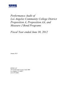 Performance Audit of Los Angeles Community College District Measure J Bond Programs