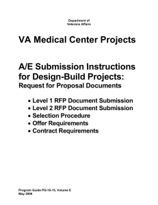 VA Medical Center Projects A/E Submission Instructions for Design-Build Projects: