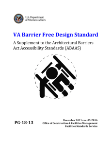 VA Barrier Free Design Standard A Supplement to the Architectural Barriers PG-18-13