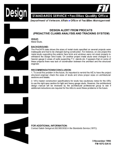 DESIGN ALERT FROM PROCATS (PROACTIVE CLAIMS ANALYSIS AND TRACKING SYSTEM) ISSUE: