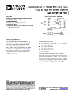 EVAL-AD7441/AD7451 Evaluation Board for Pseudo Differential Input,