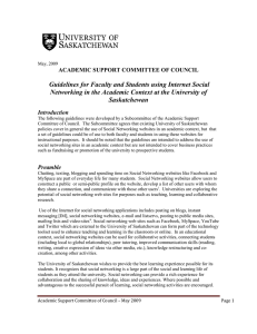 Guidelines for Faculty and Students using Internet Social